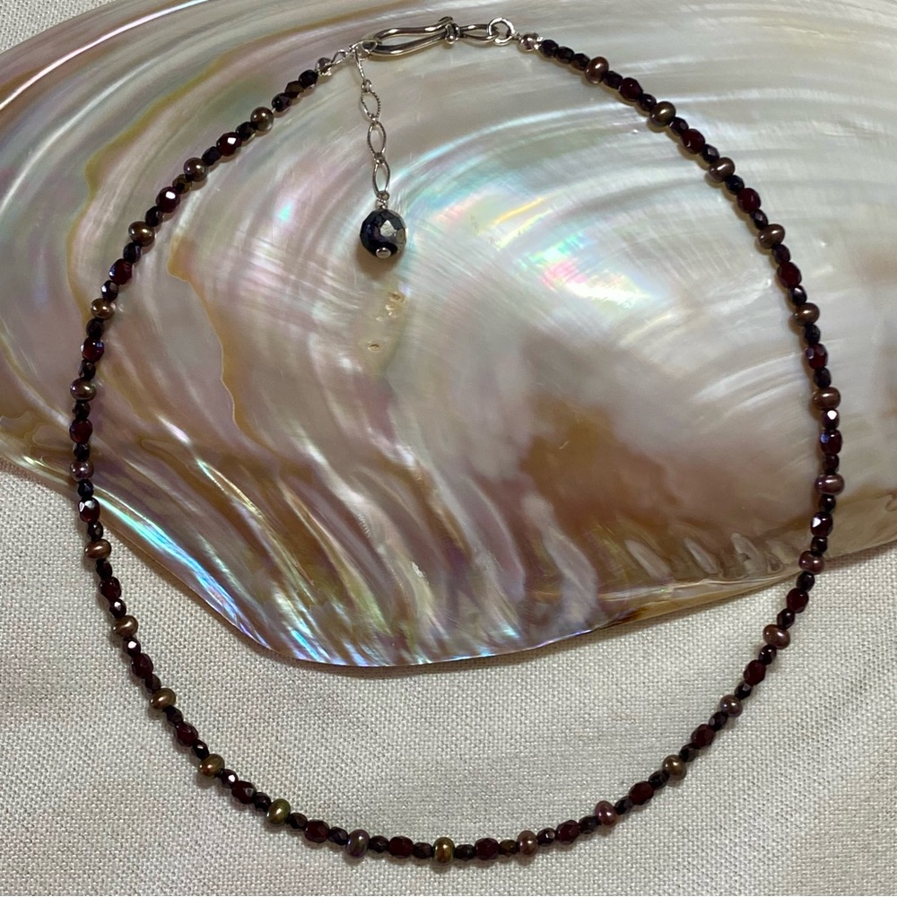 New Freshwater Pearls Beaded Short Sterling Silver Necklace